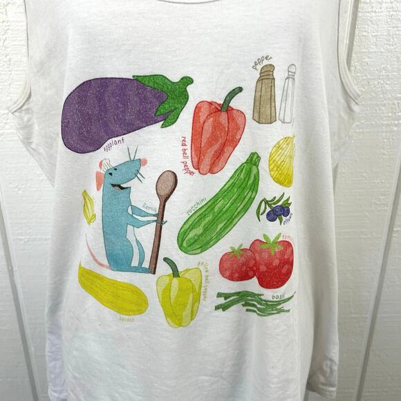 Disney Pixar Ratatouille Remy With Ingredients Womens Tank Top White Size Medium - Picture 2 of 4